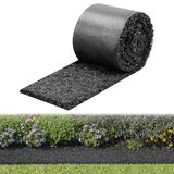 VEVOR Onkruidwerende stof voor de moestuin, 356 x 14 cm, permanente rubberen lip, natuurlijke look, bloemenbarrière met haringen voor landschapsarchitectuur