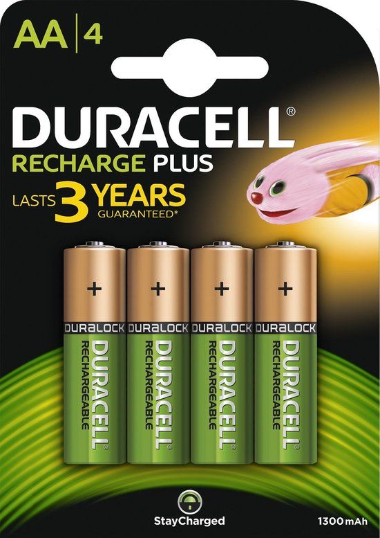 Duracell Recharge Plus AA Batterijen - 1300 mAh - 4 stuks