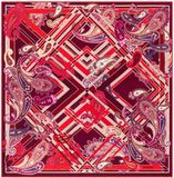 Roeckl Sjaal Check Paisley Zijde Vrouwen Multi Red 53x53 cm