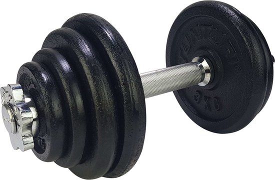 Tunturi Dumbell Gietijzer 15kg - Halterset - 30mm - Zwart
