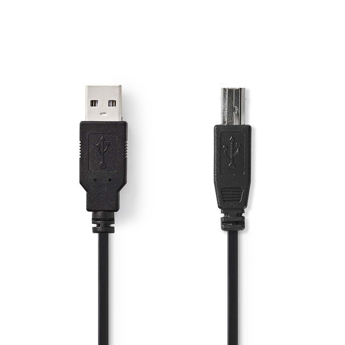 Nedis CCGB60100BK20 USB 2.0 Kabel - USB A naar USB B - 2m - Zwart