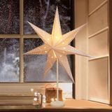 Salcar LED Kerstster Verlicht Raam 35cm Papieren Ster Wit