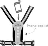 Bee Safe Led Harness USB - Phone pocket - Silver