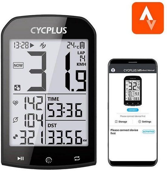 Cycplus M1 - Fietscomputer - Zwart - GPS - ANT+ - Waterbestendig - Hartslagfunctie - Trainingsfunctie