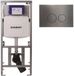Geberit Inbouwreservoir UP320 met QeramiQ metal bedieningsplaat - dualflush - ronde knoppen - metaal gunmetal