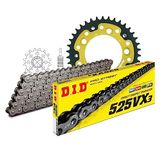 Kettingset DID Kettingset Stealth 525VX3 / 110 klinkslot goud voor KTM Super Duke R 990 cc Bj. 2004-2013