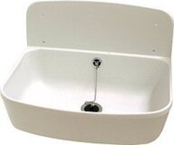 SANIT Uitstortgootsteen met Achterwand PP Wit L50 x B35 x H34 cm