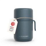 LARS NYSØM Vacuüm Geïsoleerde Voedselcontainer van Roestvrij Staal - Lekvrije Lunchpot voor Warme en Koude Gerechten, Brede Thermosbeker voor Soep, Werk & Reizen (Stone Blue)