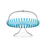 Guzzini Etagère met bel voor vruchten, rolkraag, 12580048, transparant, lichtblauw, diameter 31 cm, bio-kunststof