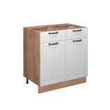 Vicco Fame-Line Keukenonderkast – 80 cm, WB Marmer Wit Landhuis