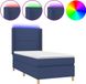 vidaXL Boxspring met matras en LED stof blauw 90x200 cm