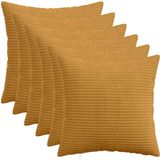 vidaXL Kussensloop 6 stuks Geel 50 x 50 cm Corduroy
