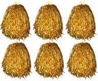 Merkloos / Sans marque Cheerball Pompom goud - 6x - met ringgreep - 33 cm