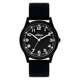 s.Oliver Kinderhorloge, rond, zwart, 35 mm, metalen horloge met kwartsuurwerk op siliconen band met gesp, analoog polshorloge, 3 ATM waterdicht, krasbestendig