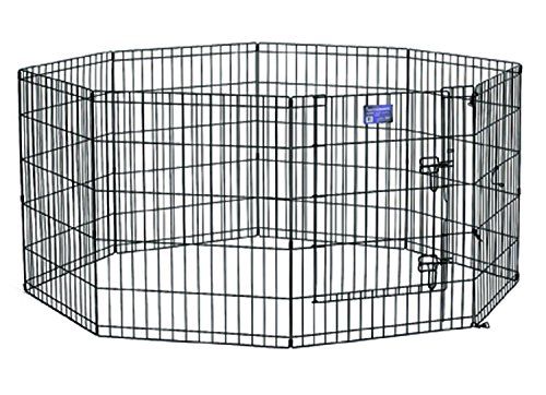 MidWest Homes for Pets Dog Exercise Pen and Box with Door - 60.96 cm x 106.68 cm - Black E-Coated - 550-42