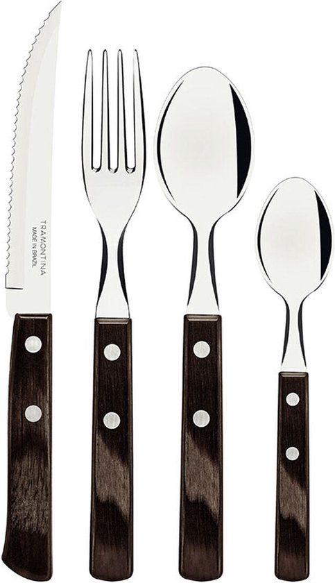 Tramontina Polywood Bestekset - 24 Onderdelen - Bruin