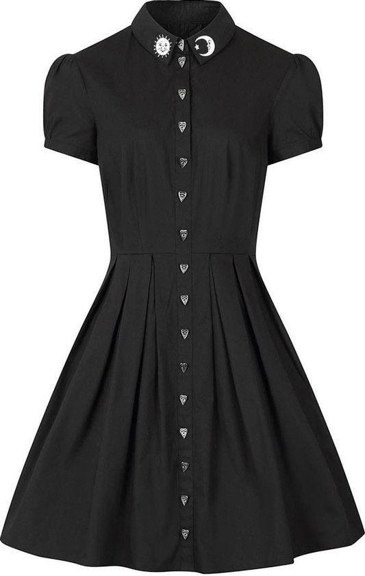 Hell Bunny Samara Dames Midi-jurk - Zwart - XL