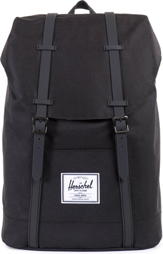 Herschel Retreat Rugzak - Black/Black - 19.5L - 16 inch Laptopvak