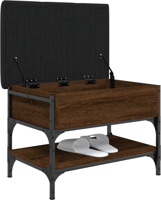 vidaXL Schoenenbank 62x42x45 cm bewerkt hout bruin eikenkleur