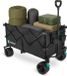 VONROC Bolderkar XL – Opvouwbaar - 80 kg draagvermogen – 200l inhoud - Extra ruim model - Massieve anti-lek wielen - Stevig stalen frame – Polyester 600D - Zwart