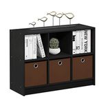 Furinno Basic boekenkast met 6 vakken en 3 laden, hout, Americano/middenbruin, 30,23 x 80,26 x 59,94 cm