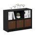 Furinno Basic boekenkast met 6 vakken en 3 laden, hout, Americano/middenbruin, 30,23 x 80,26 x 59,94 cm