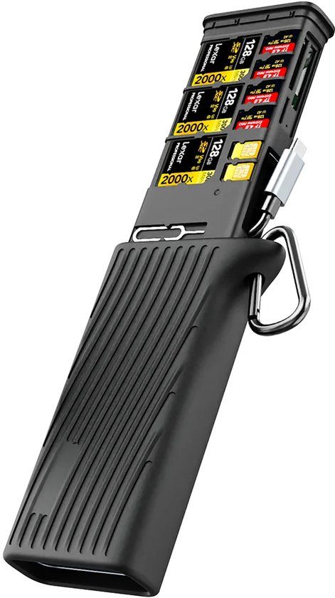 Rocketek CR372 - Geheugenkaartlezer - SD - TF - CFexpress Type B - USB C - Spatwaterdichte opslagcase