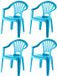 Interbosch B.V. 4x stuks stoeltjes voor kinderen 51 cm blauw