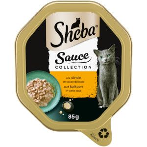 Sheba Mini Filets met rund en kalkoen in saus natvoer kat (kuipjes 85 g) Per 22 (22 x 85 g)