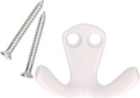 Merkloos / Sans marque 1x Luxe kapstokhaken / jashaken - wit metaal - 4.5 x 2.8 cm - kapstok - metalen kapstokhaakjes / garderobe haakjes