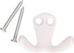 Merkloos / Sans marque 1x Luxe kapstokhaken / jashaken - wit metaal - 4.5 x 2.8 cm - kapstok - metalen kapstokhaakjes / garderobe haakjes