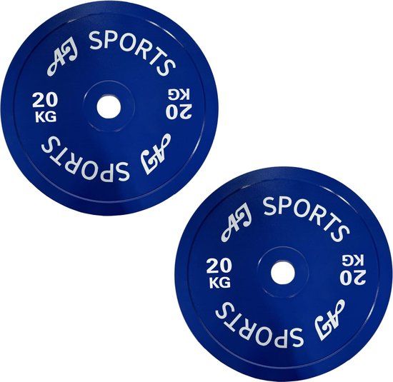 AJ-Sports Halterschijven 20 kg - 2 Stuks - Blauw - 50 mm