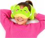 Relaxeazzz Reis set - Kikker knuffel / reiskussen / slaapmasker - Lime