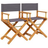 VidaXL Tuinstoel Terras Gecapitonneerde zitting Acaciahout, Polyester Grijs