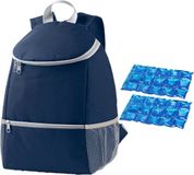 Merkloos Koeltas rugtas/rugzak blauw met 2 stuks flexibele koelelementen 10 liter