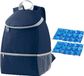 Merkloos Koeltas rugtas/rugzak blauw met 2 stuks flexibele koelelementen 10 liter