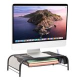 Mind Reader 'Raise' Metalen Mesh PC Laptop IMac Computer Monitor Stand Met Lade, Zwart