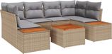 vidaXL Tuinbank - Beige - Polyrattan - 4 zitplaatsen