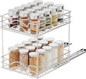 Merkloos / Sans marque Trek Spice Rack Organizer Heavy Duty Slide Out Kruiden Keuken Organizers 2 Tier Onder Sink Organizers.