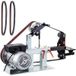 Ponçeuse à bande 2hp vitesse constante 2x82cm avec disque 3 meules 110v, plateau plat et support d'outil pour coutellerie.