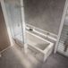 Sanford Baignoire douche asymétrique - 170 cm x 85 cm - Pare-baignoire laiton ancien - Angle gauche