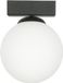 ARIAL Lampe de plafond noire, abat-jour en verre blanc, douille E14, modèle ARIAL 13-355