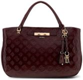 GUESS Carmella Girlfriend Satchel Bag Burgundy Logo wijnrood