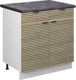Vicco Fame-Line Meuble bas de cuisine – 80 cm, WB Chêne anthracite panneau