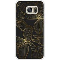 Samsung Bedrukt siliconen hoesje compatibel met Galaxy S7 Edge Golden flowers