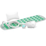 SereneLife Badmat met Bubbels – Draagbare Spa Mat met Verstelbare Intensiteit, Waterdichte LED Verlichting, Hoofdkussen en Afstandsbediening voor Maximale Ontspanning, 47" x 14,2" (Aqua)