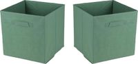 Urban Living Opbergmand/kastmand Square Box - 6x - Groen - 31 x 31 x 31 cm
