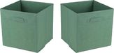 Urban Living Opbergmand/kastmand Square Box - 6x - Groen - 31 x 31 x 31 cm
