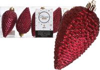 Kaemingk B.V. Décoration de Noël boule de Noël pommes de pin rouge foncé 6 pièces