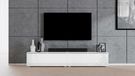 AX LIVING meuble TV Loriano, 2x100 cm, autoportant, meuble blanc avec finition mate/brillante